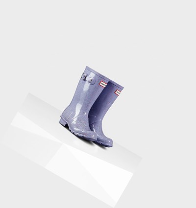 Purple Hunter Original Big Giant Glitter Kids' Rain Boots | 398RCMBDE