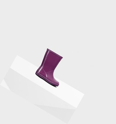 Purple Hunter Original First Classic Gloss Kids' Rain Boots | 019NICMBS