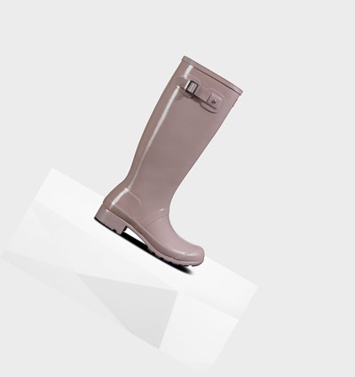 Purple Hunter Original Tour Foldable Gloss Women's Rain Boots | 281YVGUHS