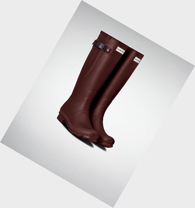Purple Red Hunter Norris Field Side Adjustable Women's Rain Boots | 195PCZEKH
