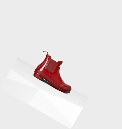 Red Hunter Original Gloss Women's Chelsea Boots | 729OEXNLG