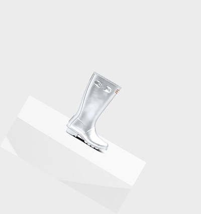Silver Hunter Original Big Metallic Kids' Rain Boots | 458UHWGQZ