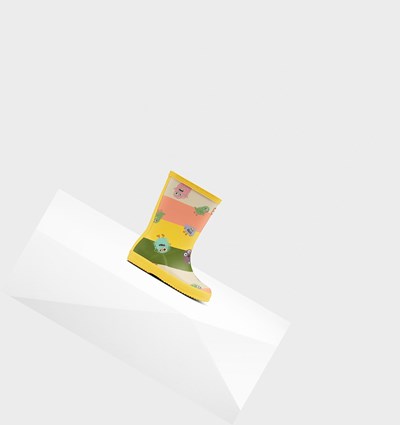Yellow Hunter Original First Classic Scribble Print Kids' Rain Boots | 204SYRHMU