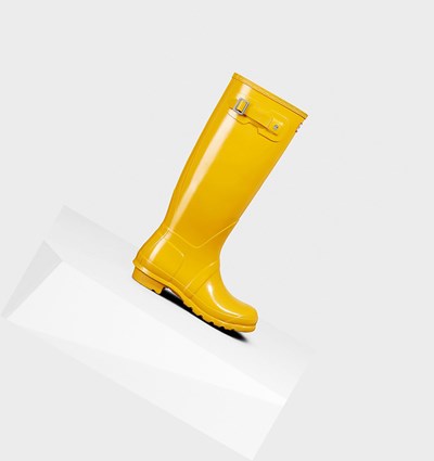 Yellow Hunter Original Gloss Women's Rain Boots | 265GNMXBA