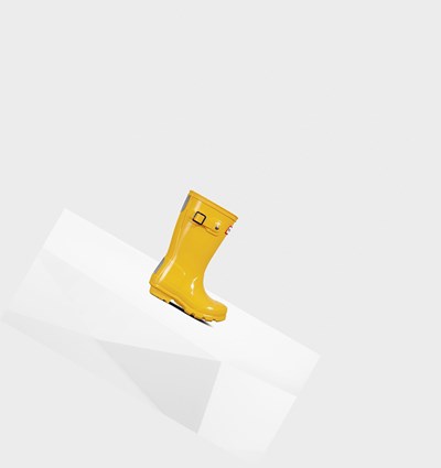 Yellow Hunter Original Little Gloss Kids' Rain Boots | 403TZFBRP